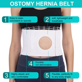 TANDCF Medical Ostomy Belt Ostomy Hernia Support Belt Abdominal Binder Brace Abdomen Band Stoma Support for Colostomy Patients To Prevent Parastomal Hernia Stoma Opening- Men Or Women- Size S