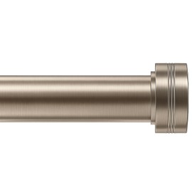 Heavy Duty Curtain Rods for Windows 18 to 144 Inch, Adjustable Length 1 Inch Diameter Window Curtain Rod with Aluminium Finials, Sand Nickel