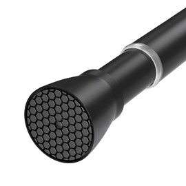 QINGYUN Black Tension Curtain Rod 28 to 48 Inch Spring Rod No Drilling Adjustable Shower Curtain Rod for Windows, Bathrooms, Closet, Kitchen