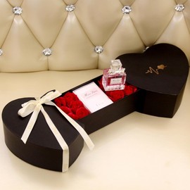 BBJ WRAPS Dual Heart Shaped Flower Arrangement Box with Lids Floral Bouquet Gift Packaging Paper Boxes for Florists on Valentine’s Day, Mother’s Day, Birthday, 14.6“ x 7.5” x 3.7“(Pink)