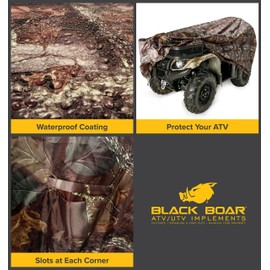 Black Boar ATV Cover - Features Waterproof Polyurethane Coating for Protection Against The Weather - Sewn-in Straps & Buckles - Jungle Camo, Extra Large Over 450cc (66021)