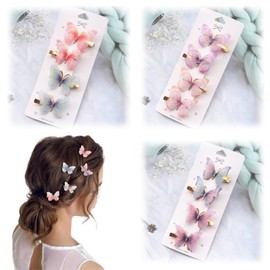 12Pcs Butterfly Hair Clips, Hair clips for Girls Women, Colorful 3D Butterfly Clips Small Hair Clips Hair Accessories for Party Decoration