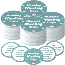 100Pcs Morning Meeting Chips Boho Classroom Question Idea Cards for Teachers Students Conversation Starter Cards for School Classroom Supplies Icebreaker Activity Improve Communication Listening Skill