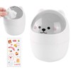 Wisebom Mini Table Bin with Lid, Portable Cute Cartoon Style