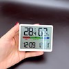 JZK Small Digital Room Thermometer Hygrometer with Clock and Large