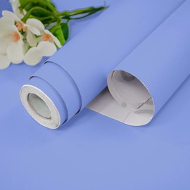 Nukofal Blue Wallpaper Peel and Stick Blue Contact Paper Matte 15.7"X118.1" Solid Light Blue Wallpaper Self Adhesive Removable Textured Wallpaper for Cabinets Countertop Drawers Shelf Vinyl Roll