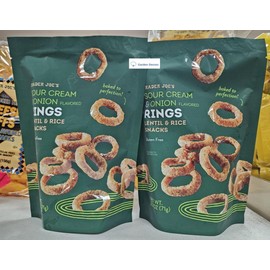 Generic Trader Joe's Sour Cream & Onion Flavored Rings Lentile & Rice Snacks 2.5oz 71g (Two Bags)