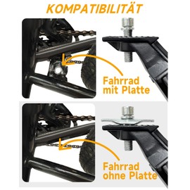 Wakano Side Stand 24 - 29 inches, Central Mount, Extra Large Base with Cleats, Robust, Height-adjustable Bicycle Stand for Mountain Bikes, City Bikes and Commuter Bikes