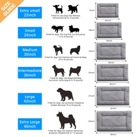 Dog Beds Crate Pad for Medium/Large Dogs Fit Dog Crates,Washable & Anti-Slip Kennel Pad for Dogs Cozy Sleeping Mat,Gray 42inch