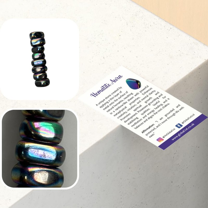 VIE Tumbled Magnets, Pack of 6, Aura Hematite