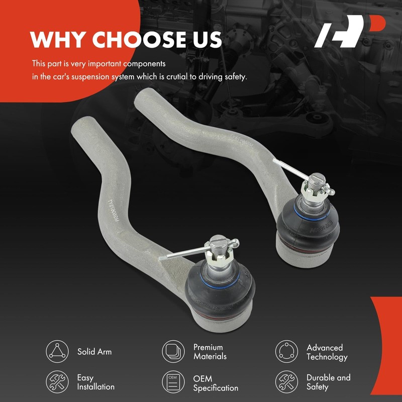 A-Premium 2 x Front Outer Tie Rod Ends, Compatible with