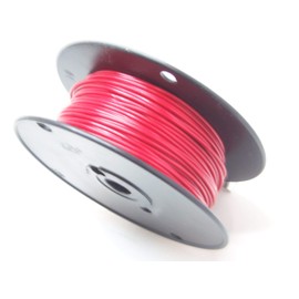 Red Vinyl Coated Cable 1/16" Coated to 3/32" Diameter, 7x7 Construction (250 ft Reel)