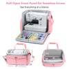 AMOIGEE Full-Open Sewing Machine Case with Wheels, Large Rolling Sewing