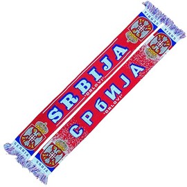 Generisch Serbia, Serbia, Srbija Scarf (Knitted Scarf) for World Cup, European Championship, Football Scarf, Cult Scarf, Souvenir Scarf, Red, blue, white, yellow