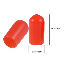 200pcs 6mm Screw Thread Protectors Rubber Round End Cap Cover Flexible Tube Caps Tubing Tip