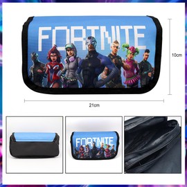 Doyomtoy Pencil Case Game Theme Pencil Case Video Game Stationery Pouch Double Zip Canvas Pencil Case Pens Case Pencil Case for School and Office Supplies, b, pencil case