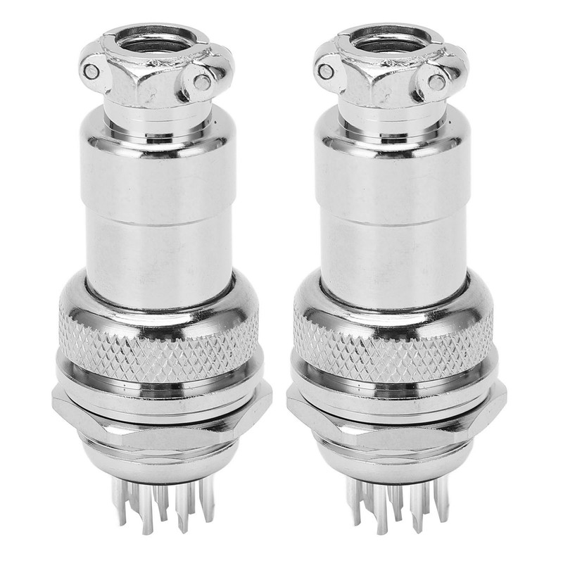 2PCS 12 Pin Aviation Connectors Zinc Alloy Electrical Plug and
