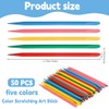 JRYXDS Pack of 50 Colourful Wooden Pens for Scratch Art,