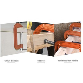 Edward Tools Heavy Duty Steel C Clamp - Iron Alloy - Versatile Clamp for Brake, parts assembly, fastening, welding, woodwork, metal work, auto - T rotary handle - Thicker Screw (3")