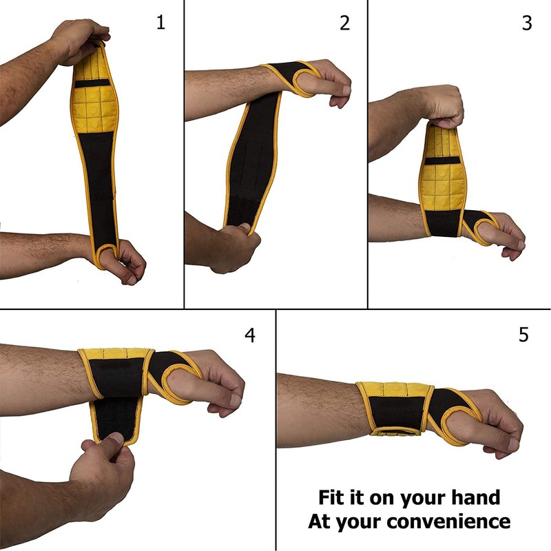 Tiardey Magnetic Tool Bracelet with Thumb Loop, Wrist Tool Holder