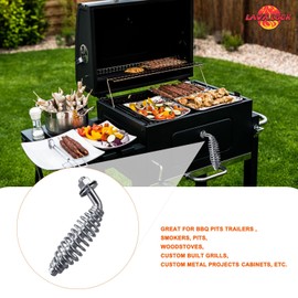 LavaLock 45 Degree Spring Handle with 1/2 inch Rod for BBQ Smokers, Fireplace, Wood Stove, Grill Accessories (Bare Steel No Latch)