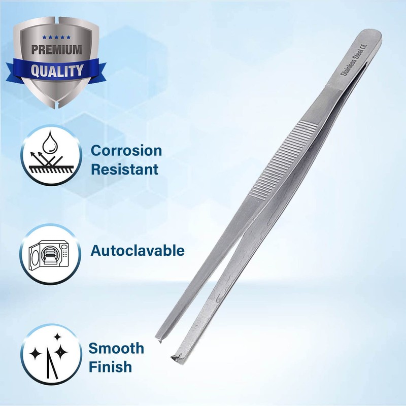 Dissecting Tissue Thumb Forceps Tweezers 6" (15.24 cm), Blunt 1x2