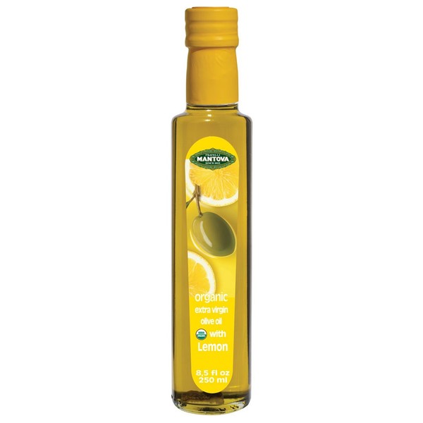 Mantova Lemon Organic Flavored Extra Virgin Olive Oil 8.5 oz (Pack of 4),