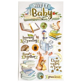 Paper House Productions Die-Cut Dimensional & Foil Accent Scrapbook Sticker Sheet - Sweet Baby
