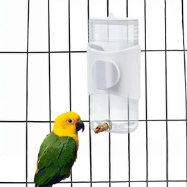 IYOIYA Bird Water Bottle Automatic Water Filler Basket Cage External Water Fountain 10.1 fl oz (300 ml) Large Capacity Drinking Container Transparent Water Bottle Bird Feeder