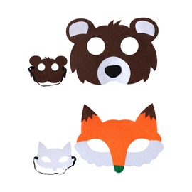 RmKbe 2pcs Forest Animals Felt Masks Bear Fox Felt Animal Eye Masks Costumes Toy Camping Birthday Party Supplies for Kids