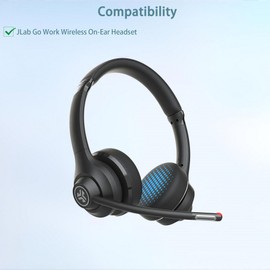 HAIZEEN Ear Pads Compatible with JLab Go Work Wireless On-Ear Headset Ear Pads Replacement Cushion (Protein Leather/Memory Foam)