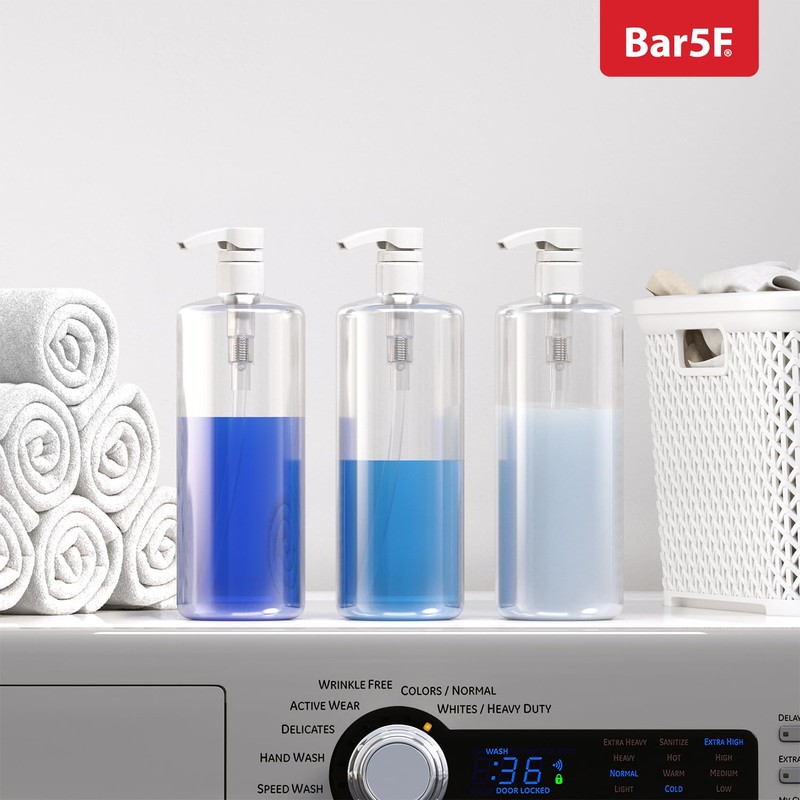 Bar5F Pump Bottle 32-Ounce 1-Liter Empty for Shampoo Conditioner Body