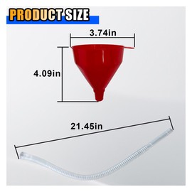 Plastic Fuel Funnel with Long Hose, Wide Mouth Plastic Oil Funnel, Flexible Funnel Universal for Automotive Gasoline Diesel Water Engine Oil Gas Fuel Fluid Liquid Transmission (2PCS)