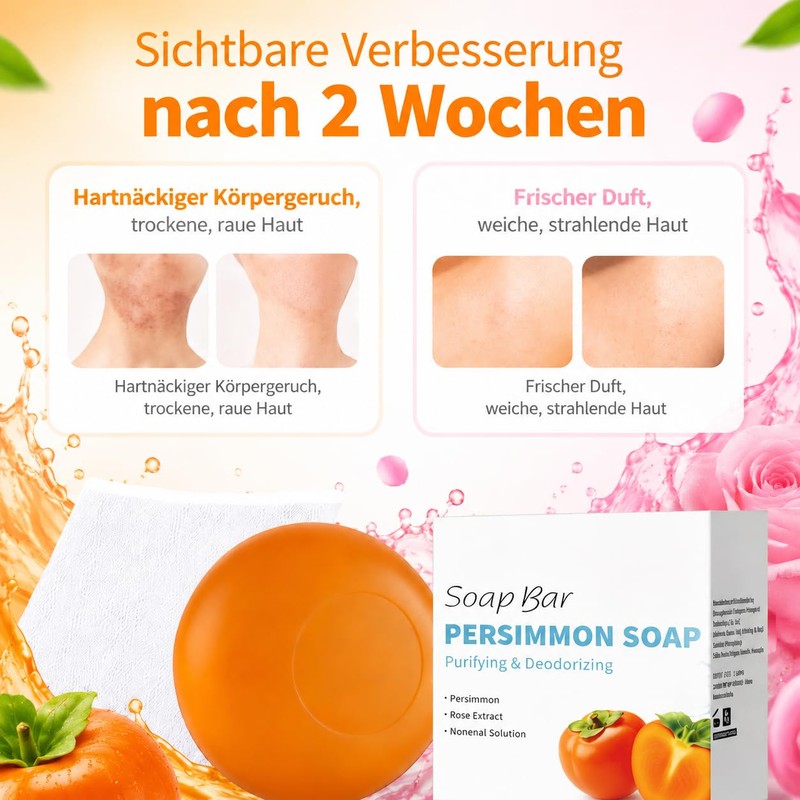 Kaki Soap Natural Soap with Rose Extract - Mild Solid
