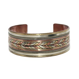 goldenlines Handmade Tibetan Copper Brass Cuff Bracelet