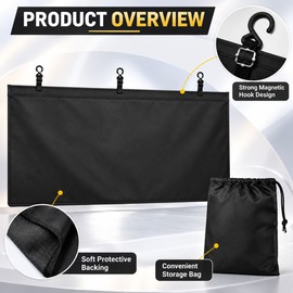 Black Fender Protector Mat with Hooks, 53.5 x 25.6 in, 1 Piece