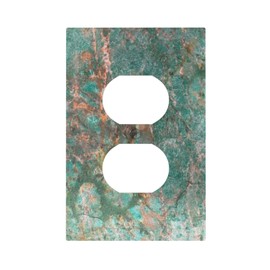 Yamxbfa Decorative Outlet Covers Turquoise Emperors Green Marble Grain 1 Gang Duplex Light Switch Cover Plate Wall Plates for Electrical Outlets Electrical Switchplate Face Plate