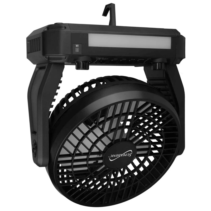 Supersonic Solar-Powered BT Speaker with FM Radio, LED Flashlight &