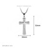 Rockyu Men's Necklace, Silver, Venetian Chain, Stylish, Cross Pendant, Birthday,