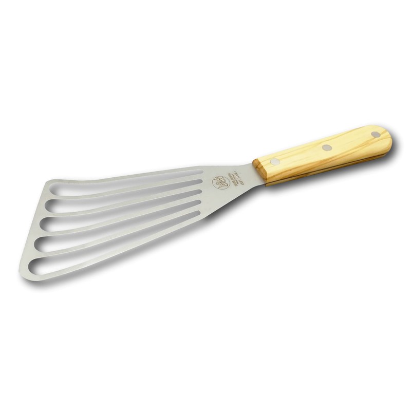 DUE BUOI Flexible Left Hand Turner Olive Wood Handle Spatula