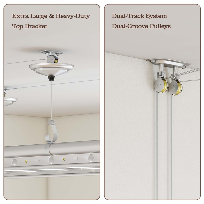 bimiti Ceiling Mounted Hanging Dry Rack, 47 Inch Space-Saving Clothes