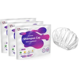 3 pk - Premium Rinse Free Shampoo Cap - Microwaveable with Conditioner & Vitamins, Nourish & Protect, No Water, No Parabens, Latex Free, Alcohol Free