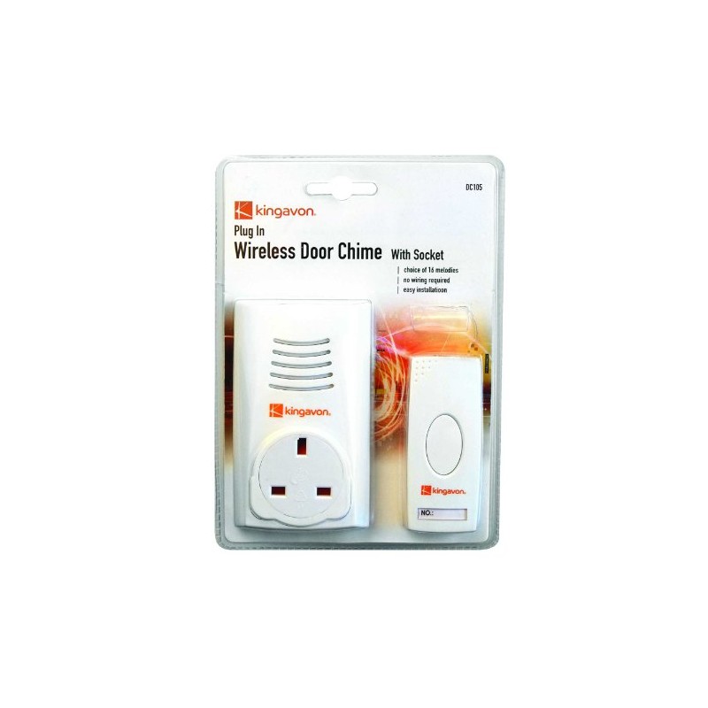 Kingavon BB-DC105 Plug-in Wireless Door Chime with Socket