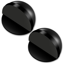 SOXUI 2 Pcs Self Adhesive Door Stoppers – Stainless Steel Floor Door Stop Wall Protector | Half Dome Floor Gate Block for Living Room, Bedroom, Bathroom, Office | Black