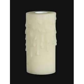 B&P Lamp® 6" Height, Candelabra Size (7/8" Inside Diameter) Candle Cover with Extra Wide Exterior - Ivory