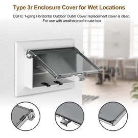 DBHC-1 Type 3r Enclosure Cover fit for Horizontal Outdoor Outlet Cover for Wet Locations, Electrical Box Replacement Cover fit for DBHS1C/DBHM/HR1C/DBHB1C in Box Electrical Outlet Box - 3PCS