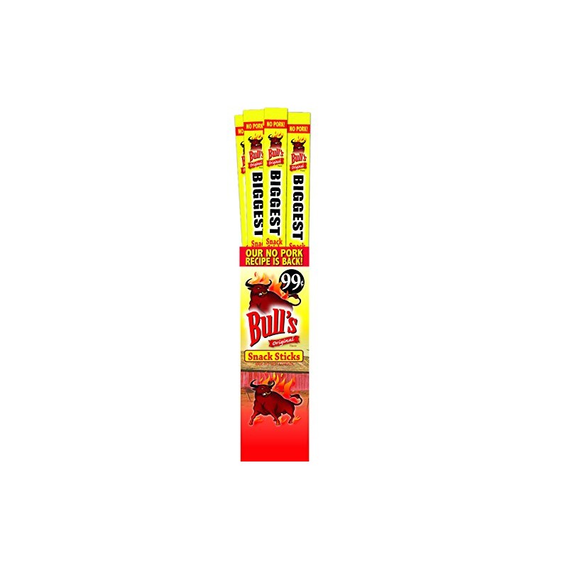 Bull's BIGGEST Snack Sticks .9oz - Box of 24
