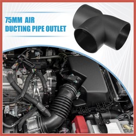 ACROPIX T Piece Duct Air Ducting Connector Straight Air Heater Duct Joiner Connector Pipe 2.95'' 75mm OD Black Car Parts