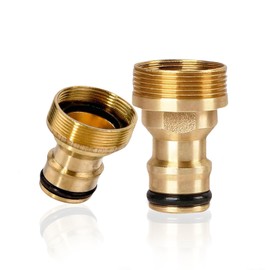 Zvorgath Garden Hose Pipe Adapter - 22mm Female 24mm Male Threaded Tap Connector Fittings for Kitchen Sink and Bathroom, Brass Mixer Hose Connector
