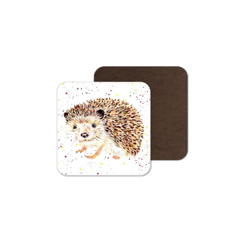 Coaster Hedgehog British Wildlife Hand Painted Animals Coasters Watercolour Art